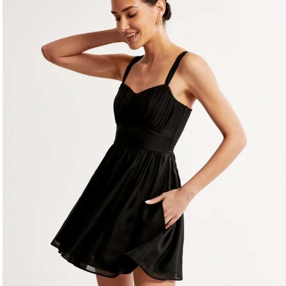 Abrecrombie Ruched Chiffon Mini Dress - Picture 5 of 5